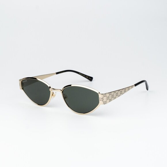 Gucci Men Sunglasses Gold Grey Cat Eye GG1853S 001 NEW AUTHENTIC - Picture 3 of 14